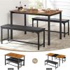 Modern 3-Piece Dining Set with Expandable Kitchen Table and 2 Backless Benches