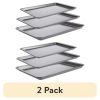 (2 pack) PRO Nonstick Steel 3pc Baking Sheet Set , 17" x 11", 15" x 10" and 9" x 13", Gray