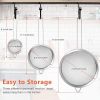 3Pcs Super Wire Extra Fine Mesh Strainer with Handle, Small Medium Large Size Sifter Metal Strainer Set