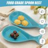 2PC Fish Spoon Rest for Stove Top, Ceramic Spoon Holder for Kitchen Counter, 9 x 4.5 inches