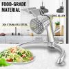 Rotary Cheese Grater, Zinc Alloy Rotary Vegetable Mandoline, Manual Cheese Mandoline with 5 Stainless Steel Cutting Cones