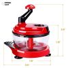 Multi-Functional Manual Food Chopper Processor, 8-Cup Capacity, Hand-Powered Kitchen Helper with 420 Stainless Steel Blades, for Chopping Vegetables
