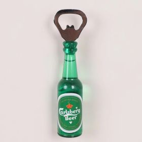 1pc Magnetic Beer Bottle Opener - Perfect Housewarming, Birthday, and Men's Gift - Easy to Use and Stylish (Color: Carlsberg, material: Polypropylene + Magnet)