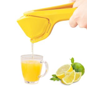 Manual Lemon Squeezer Fold Flat Design Effortless Hand Lemon Juicer Squeezer Manual Citrus Juicer with Sideways Pivot Increase Leverage Reduce Effort (Color: Yellow, size: One size)
